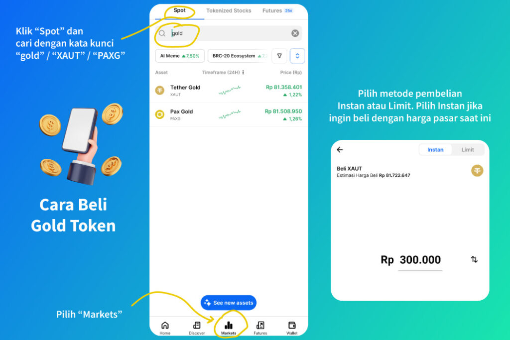 Cara Investasi, Nabung dan Trading Emas Crypto di Pintu